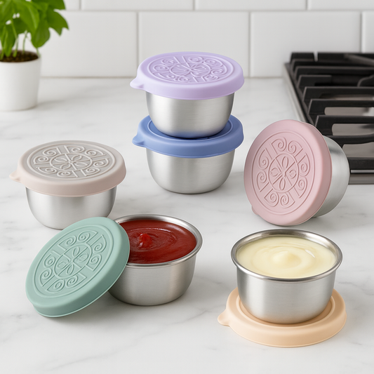 Edelstahl Saucenbehäter im 6er Set