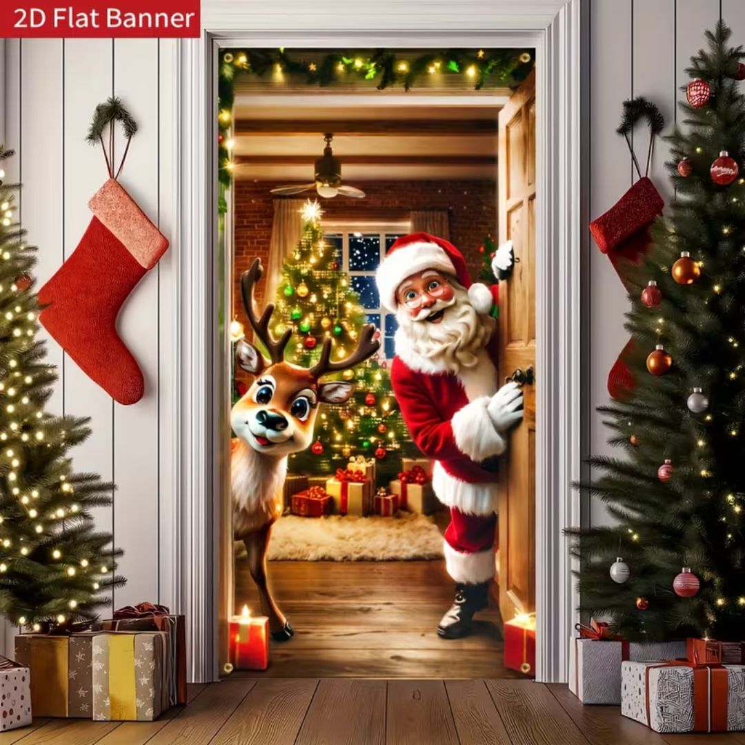 JingleDoor - Festliche Weihnachtsmann-Türdeko