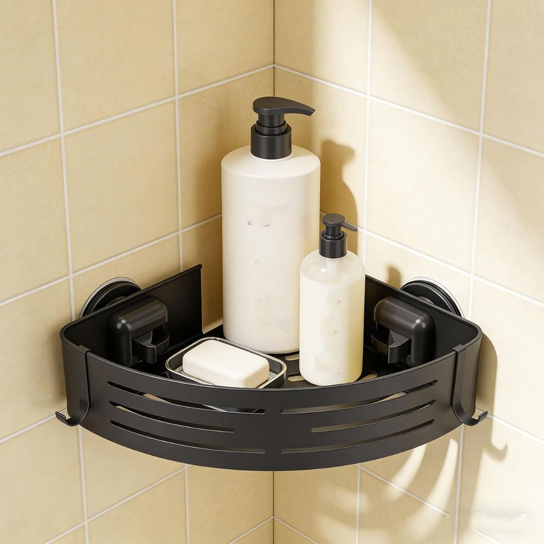 AquaCorner - Saugnapf-Eckregal für die Dusche