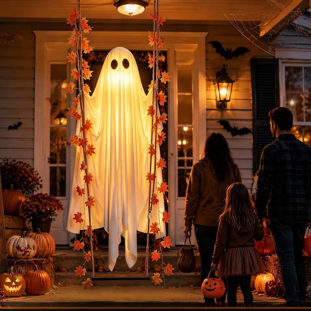 GhostSwing - Leuchtender Halloween-Hängegeist