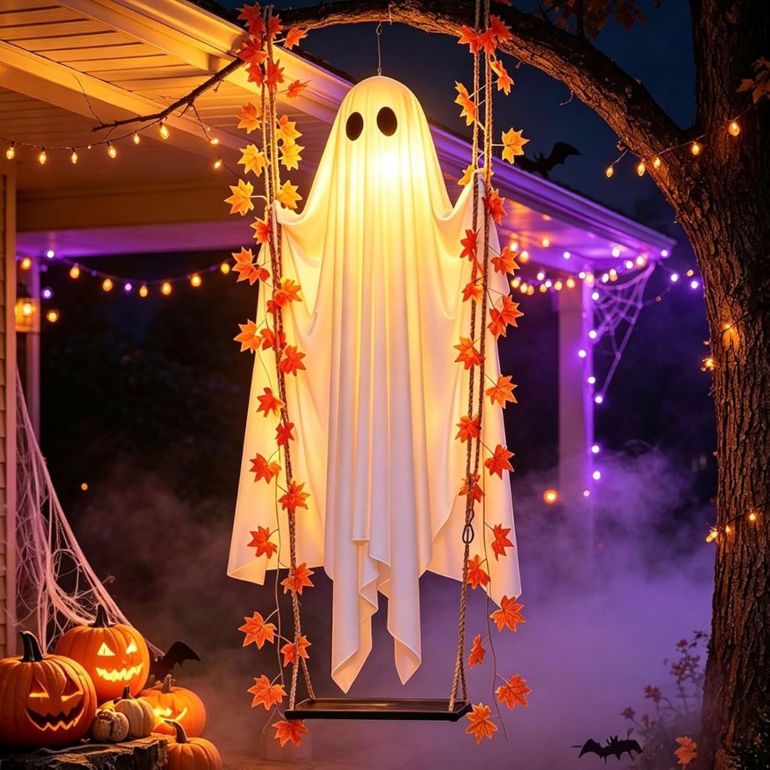 GhostSwing - Leuchtender Halloween-Hängegeist