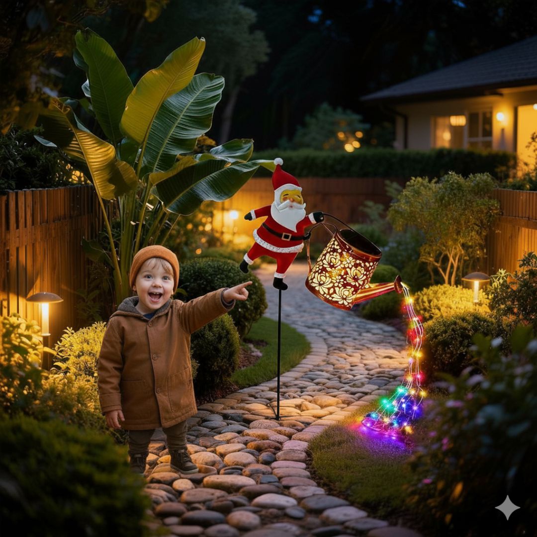 Leuchtende Weihnachtsgießkanne
