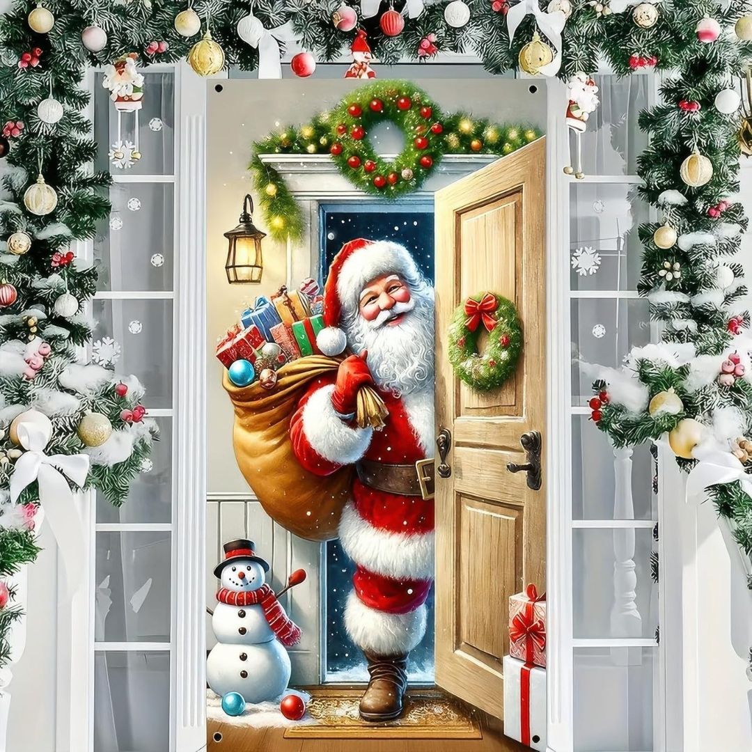 JingleDoor - Festliche Weihnachtsmann-Türdeko