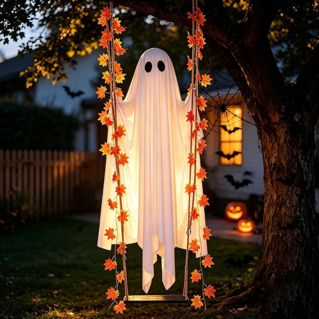 GhostSwing - Leuchtender Halloween-Hängegeist