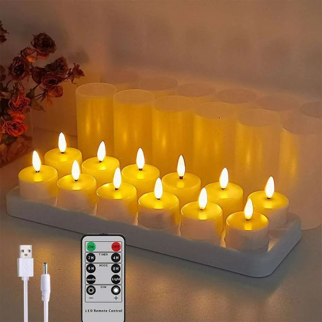 Wiederaufladbares flammloses Kerzen Set