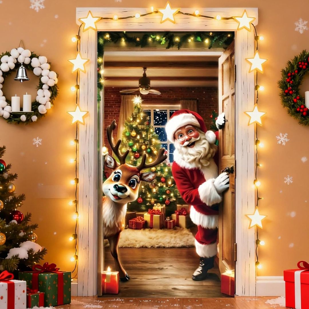 JingleDoor - Festliche Weihnachtsmann-Türdeko