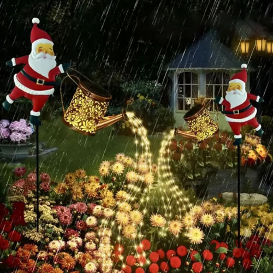 Leuchtende Weihnachtsgießkanne