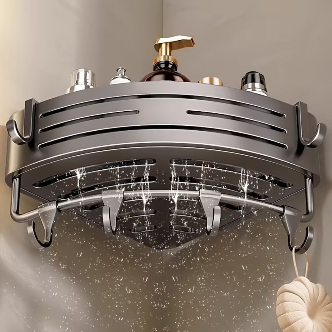 AquaCorner - Saugnapf-Eckregal für die Dusche