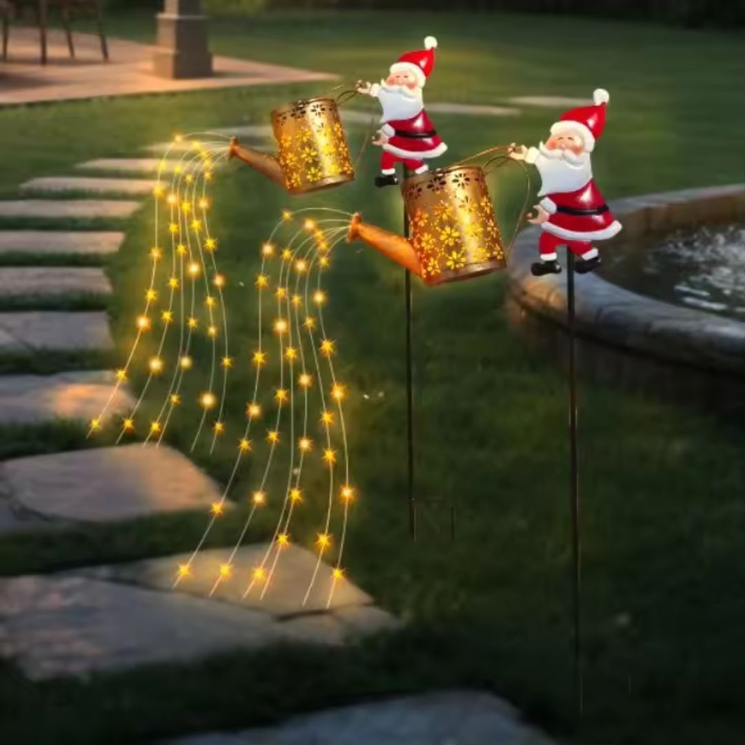 Leuchtende Weihnachtsgießkanne