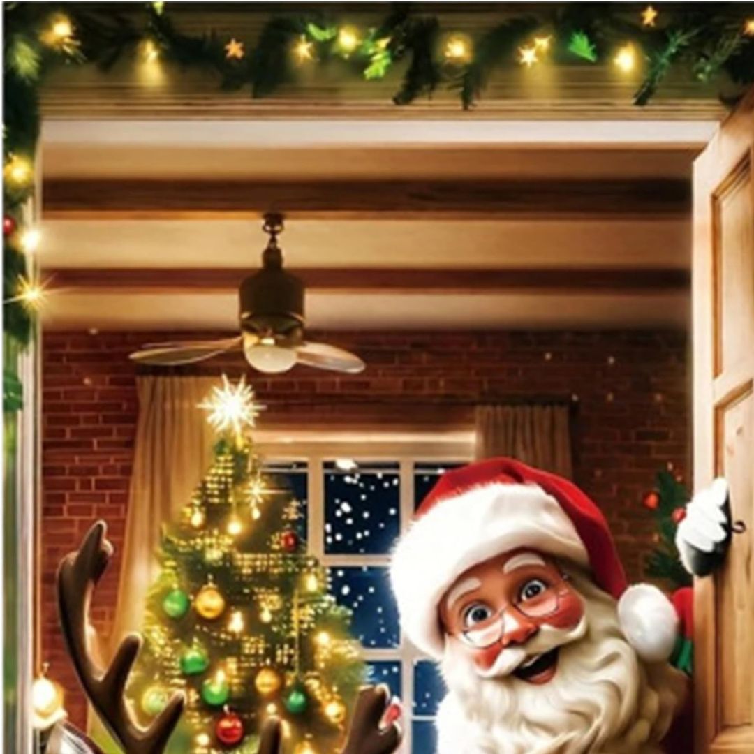 JingleDoor - Festliche Weihnachtsmann-Türdeko