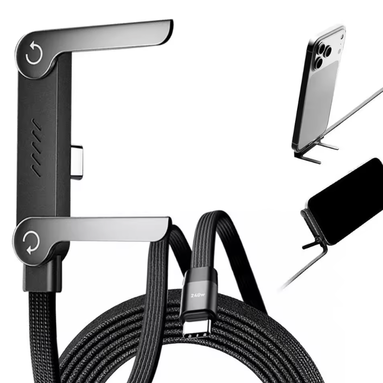 FlexCharge – USB-C Schnellladekabel inkl. Telefonständer