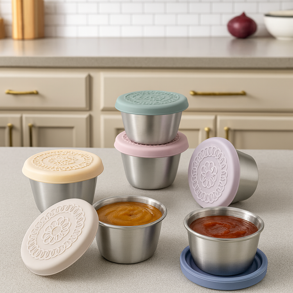 Edelstahl Saucenbehäter im 6er Set